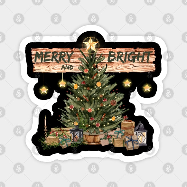 Merry and Bright Magnet by LylaLace Studio