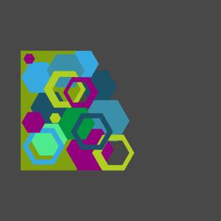 Polygons Hexagons Geometric Abstract Art T-Shirt