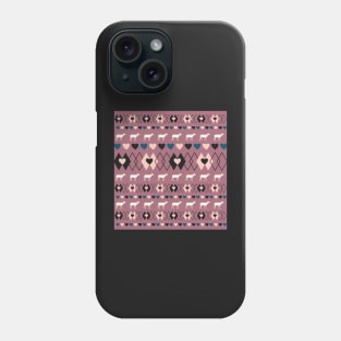 Romantic pattern with deer in purple Phone Case