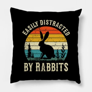 Easily Distracted By Rabbits, Rabbit Lover gift Pillow