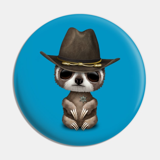 Cute Baby Sloth Sheriff Pin by jeffbartels