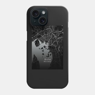 Oslo Norway City Map dark Phone Case