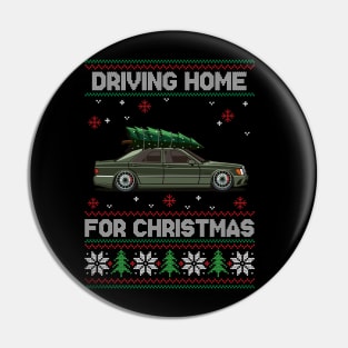 Funny Ugly Sweater - Driving Home For Christmas - E500 Car Pin