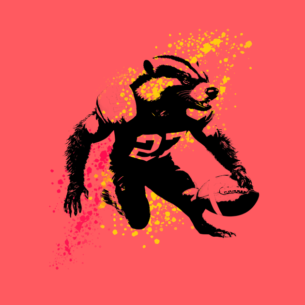 Honey Badger American Football Player Painting by DesignArchitect