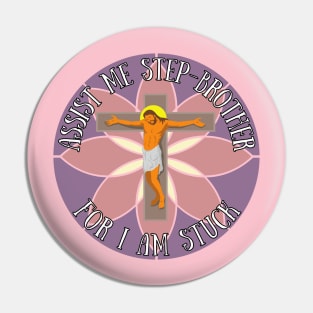 Help Step Brother I am Stuck Meme Funny Jesus Rude Offensive Gen Z Anti Religious Pin