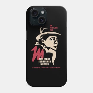 Noir Elegance: M - A City Searches for a Murderer - Peter Lorre Tribute Design Phone Case