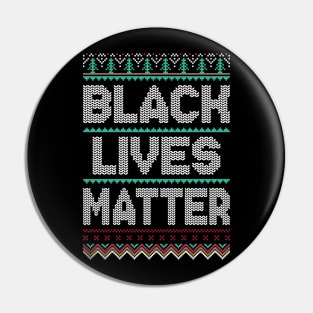 Black Lives Matter Christmas Sweater BLM Pattern Pin