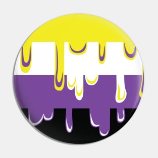 Dripping Non-binary Pride Pin