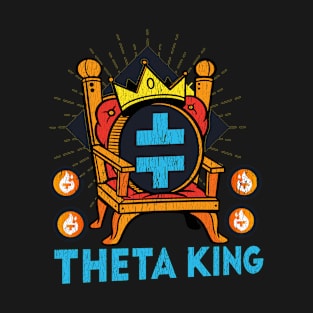 Theta Crypto King Funny Retro Crypto Gift Ideas T-Shirt