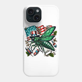 Entomology Cicada Fest 2024 4th july Broods XIX XIII Cicada Lover Phone Case