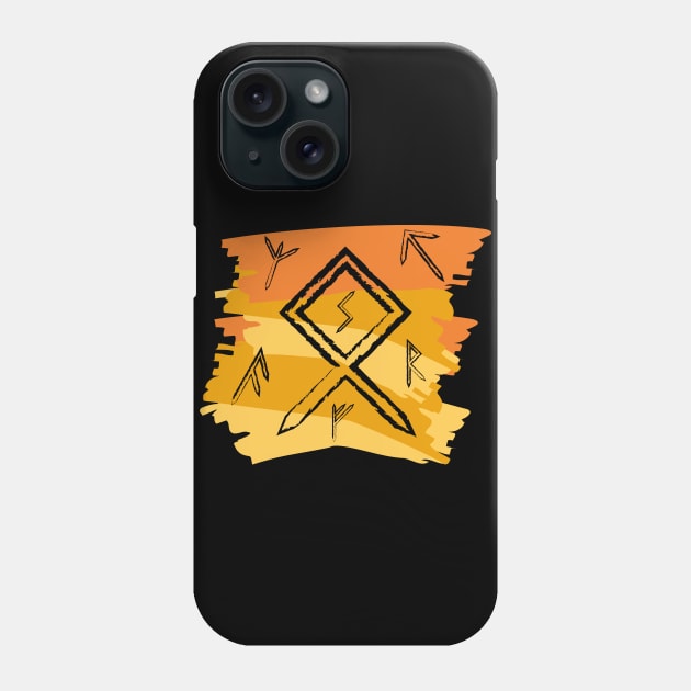 Orange Paint Runes Norse Mythology Asatru Phone Case by vikki182@hotmail.co.uk