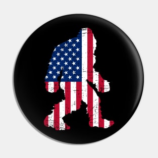 Bigfoot, American flag Pin