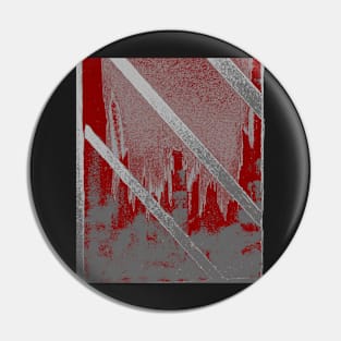 Cityscape through Window in Maroon and More Silver Pin