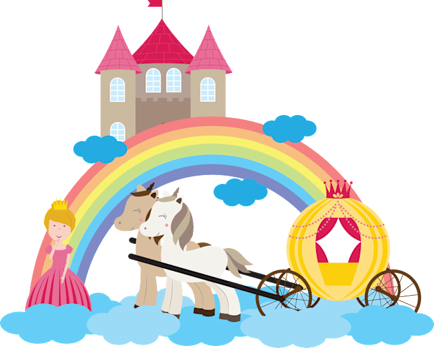 Unicorn and princess 4 Kids T-Shirt by grafart