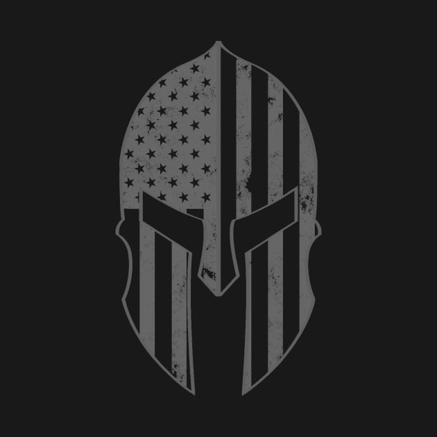 USA American Spartan Molon Labe Distressed Helmet With American Flag by DazzlingApparel