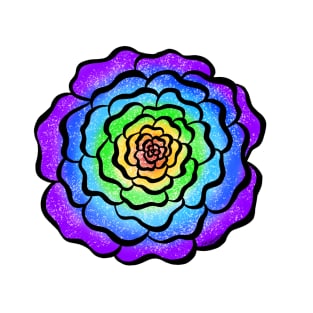 Rainbow Space Rose T-Shirt