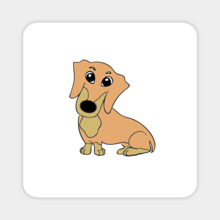 dachshund fawn and tan cartoon Magnet