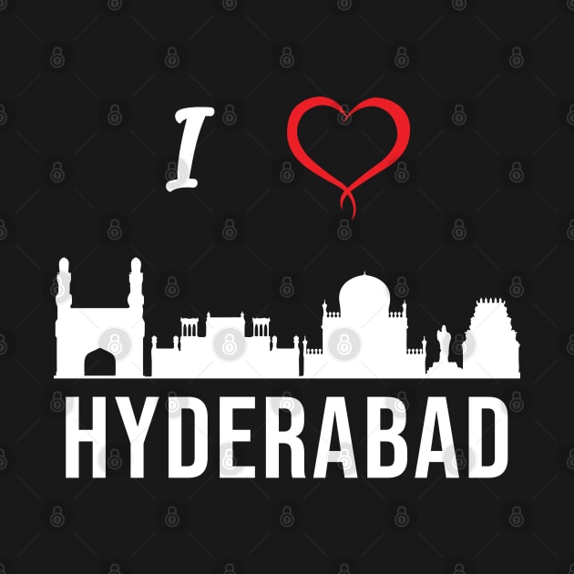 I love Hyderabad Skyline Telugu Telangana Culture by alltheprints