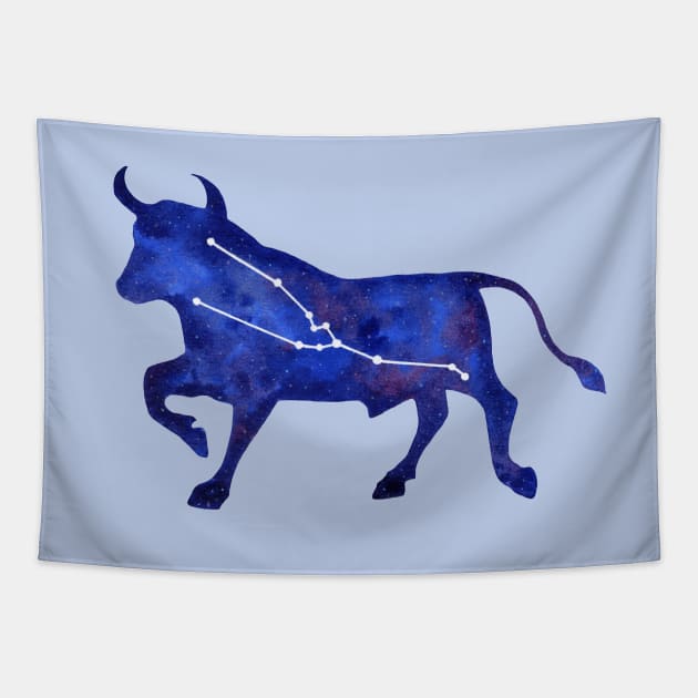 Astrological sign taurus constellation Tapestry by Savousepate