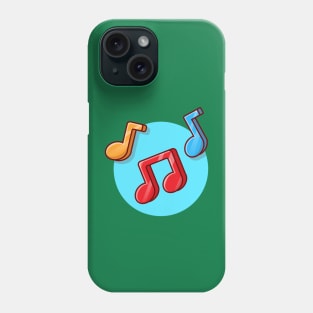 Colorful Music Note Cartoon Vector Icon Illustration Phone Case