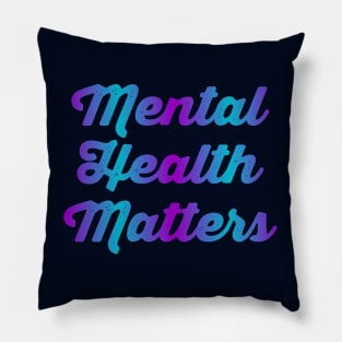 Mental Health Matters - Teal & Purple Vintage Distressed Gradient Pillow