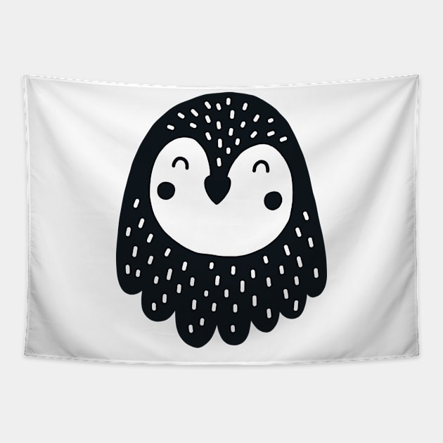 Owl - Scandinavian Style Tapestry by zaputu