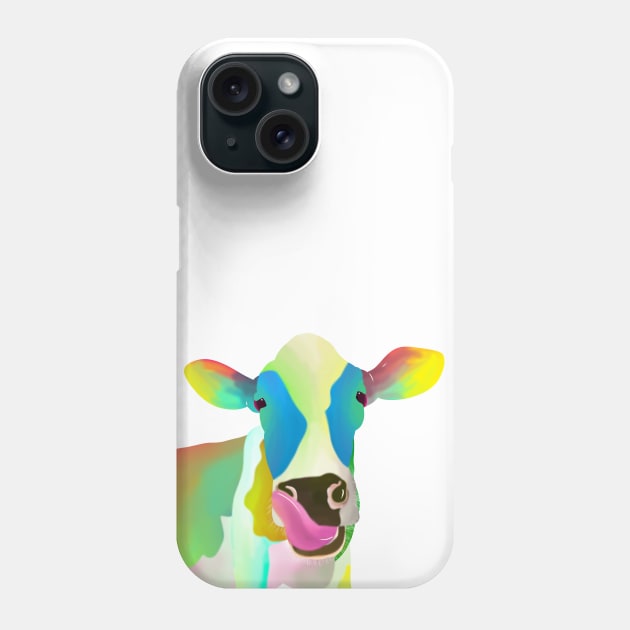 Colorful Cow Phone Case by mailboxdisco