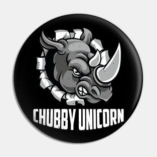 Angry Chubby Unicorn Rhino Gift Pin