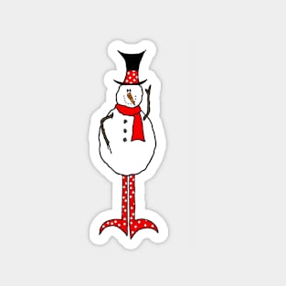 Polka Dot Snowman Magnet