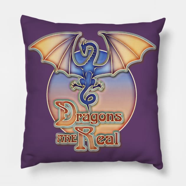 Dragons are Real Pillow by AlondraHanley