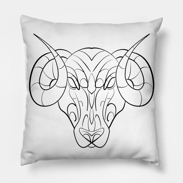 Ink Art Aries Pillow by tiver