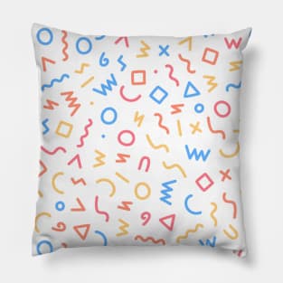 Abstract Alphabet Soup | colorful | Blue | Red | Yellow Pillow