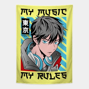 My Music My Rules Anime Poster Tapestry