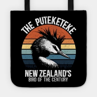 Puteketeke New Zealand's Bird Retro wildlife Tote