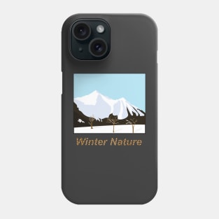 Winter landscape with snow-capped mountains Phone Case