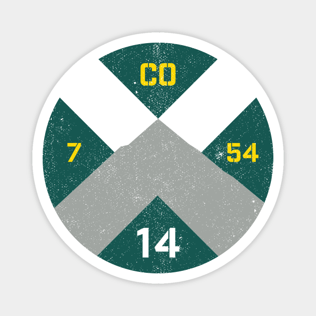 Colorado 14er Green Summit Roundel Magnet by Draft Horse Studio