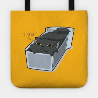 Cute black cat in a container funny design Tote