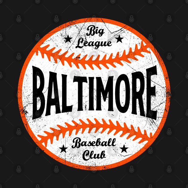 Baltimore Retro Big League Baseball - Black by KFig21