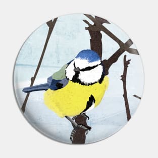 Blue Tit Bird Pin