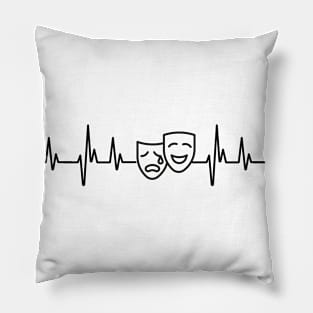 Minimalist I love acting tragedy and comedy theatre heatbeat Pillow