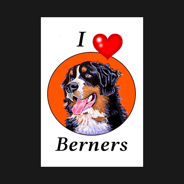 I LOVE BERNERS CARTOON ORANGE by MarniD9