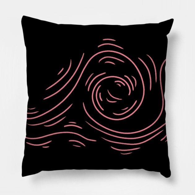 Swirling waves of the ocean Pillow by Xatutik-Art