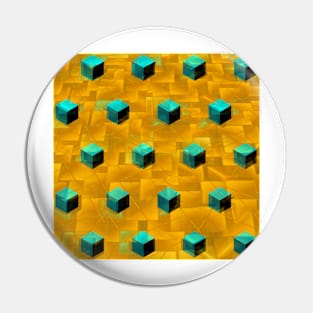 many turquoise cubes on a textured golden background Pin