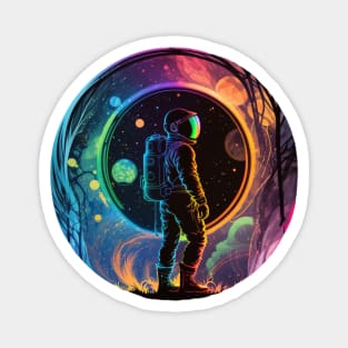 Neon Astronaut Design Magnet