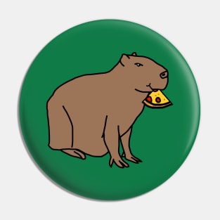 Pizza Slice Capybara Pin