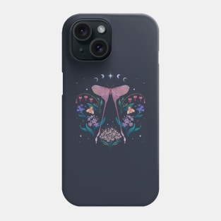 Pink Moth and Bleeding Heart Phone Case