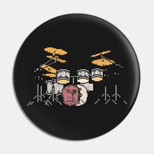 Pixel Face Drum Set Pin