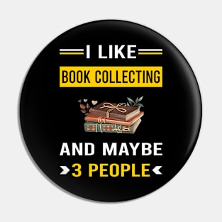 3 People Book Collecting Books Bibliophile Pin