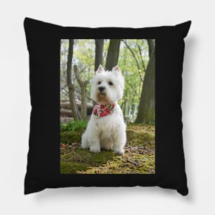 Westie in the woods Pillow