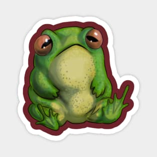 Green chubby sitting frog Magnet